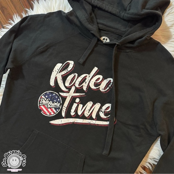Dale Brisby Rodeo Time Black Pullover Hoodie Western Rock & Roll Denim NWOT (M) - Picture 4 of 5